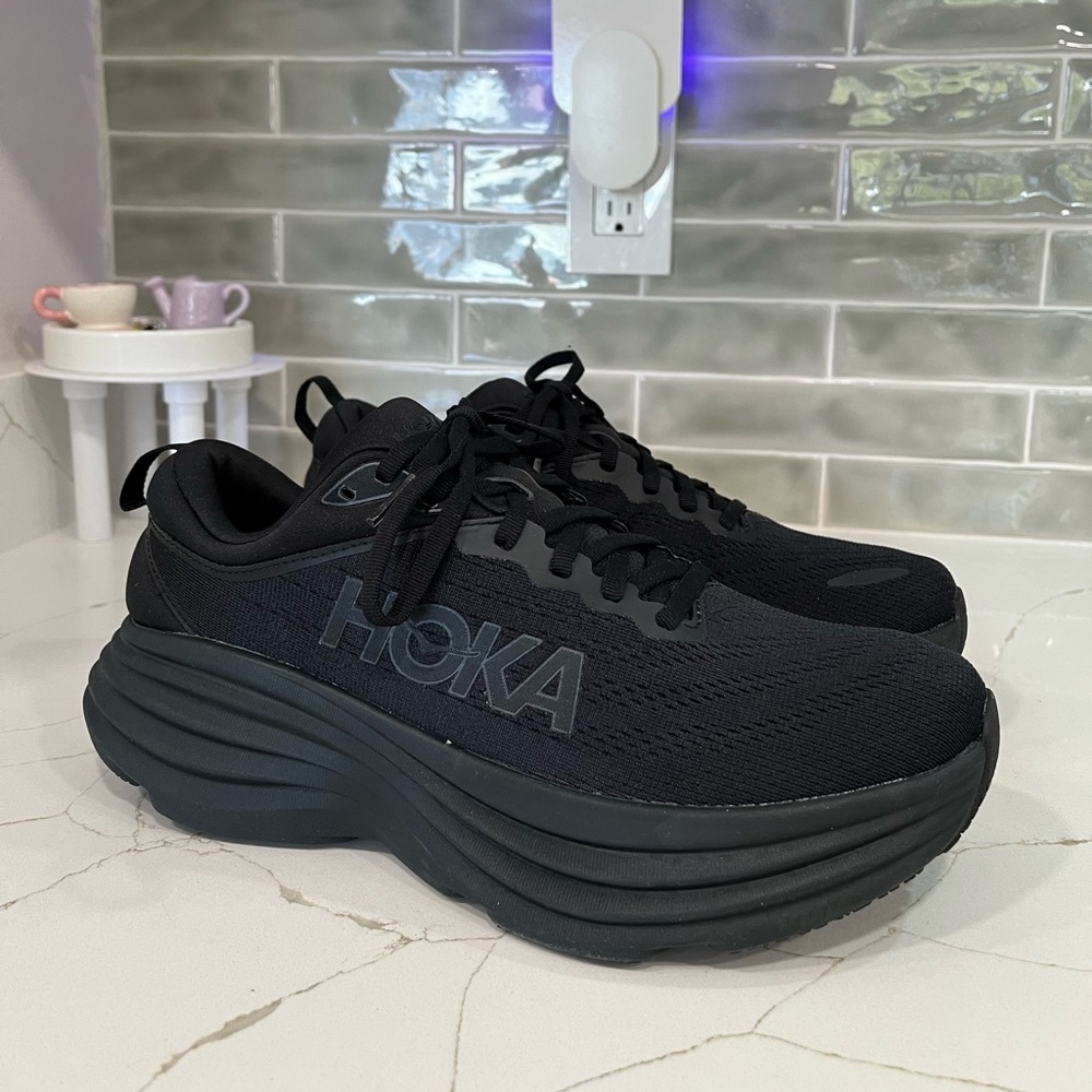 Hoka Bondi 8 WIDE Running Shoes. Women’s Size 9D Color Black
